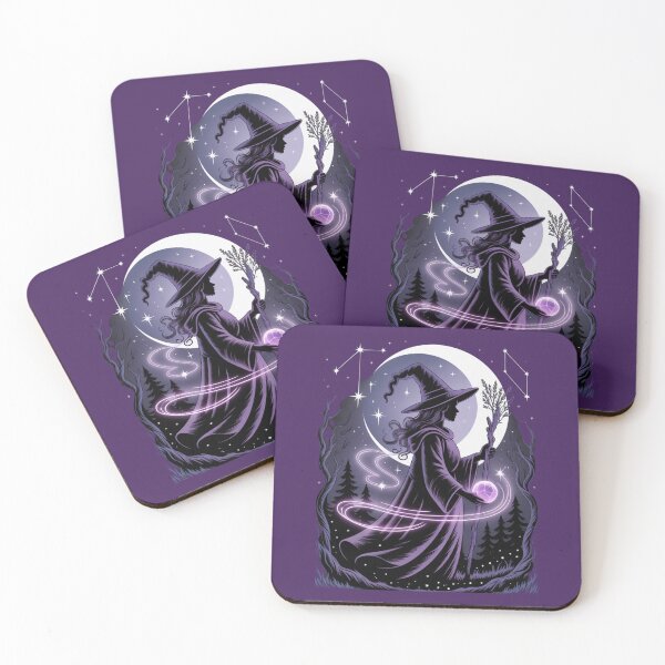 Item preview, Mystical Witch Silhouette Art - Purple Moon Magic Celestial Witchcraft Design designed and sold by Random Candy Studio.