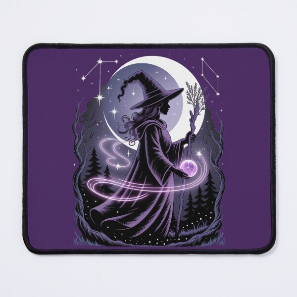Item preview, Mystical Witch Silhouette Art - Purple Moon Magic Celestial Witchcraft Design designed and sold by Random Candy Studio.