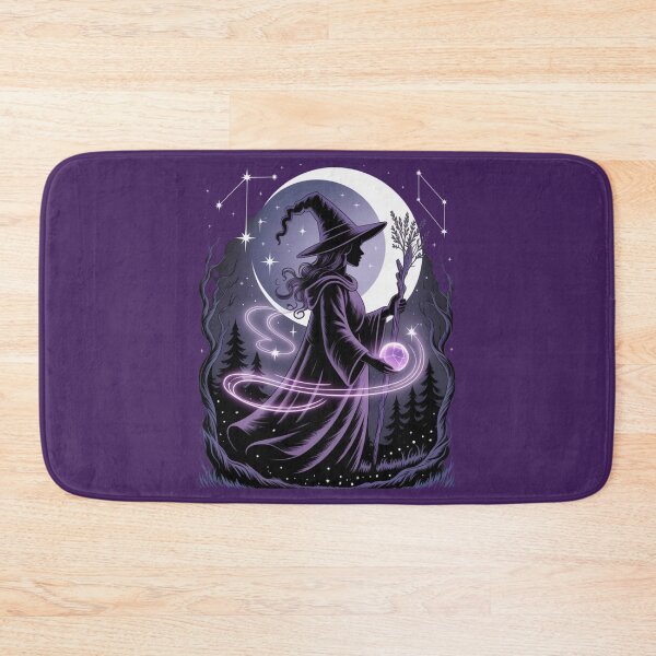 Item preview, Mystical Witch Silhouette Art - Purple Moon Magic Celestial Witchcraft Design designed and sold by Random Candy Studio.