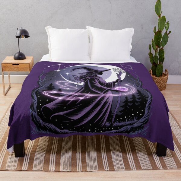 Item preview, Mystical Witch Silhouette Art - Purple Moon Magic Celestial Witchcraft Design designed and sold by Random Candy Studio.