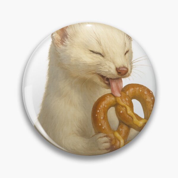 Item preview, Ermine Eating a Cheesy Pretzel designed and sold by thehaywirehoney.
