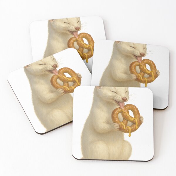 Item preview, Ermine Eating a Cheesy Pretzel designed and sold by thehaywirehoney.