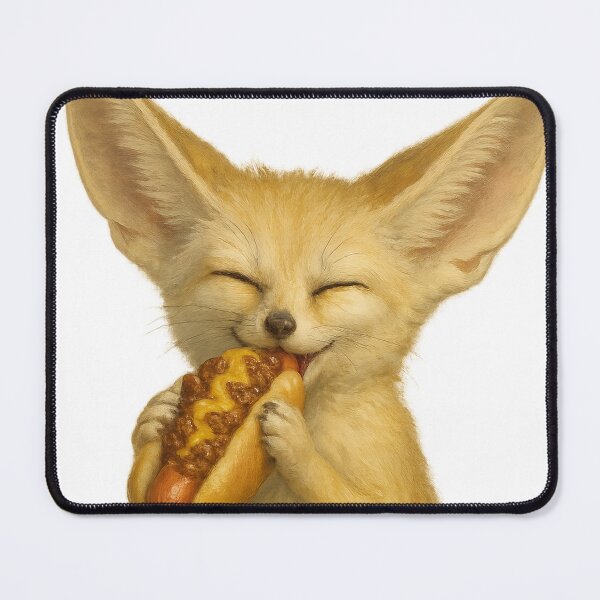 Item preview, Fennec Fox Eating a Chili Cheese Dog designed and sold by thehaywirehoney.