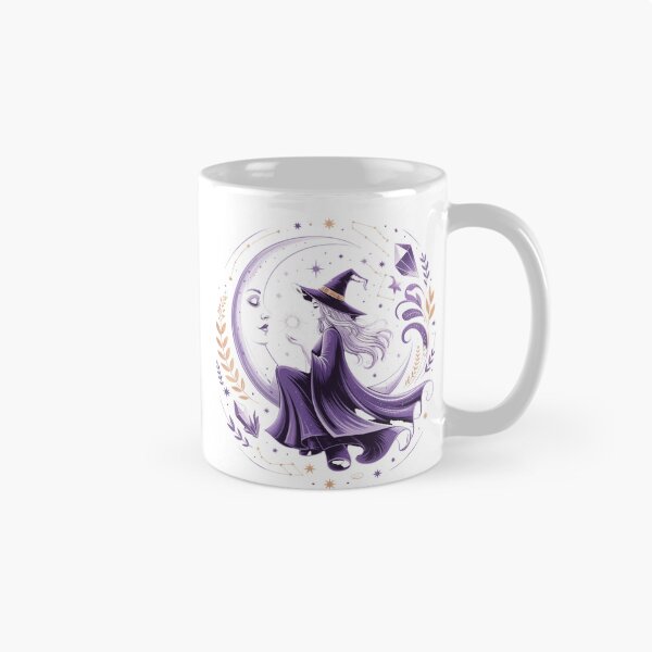 Item preview, Witch and Moon Goddess Art - Purple Gold Celestial Magic Art Nouveau Design designed and sold by Random Candy Studio.
