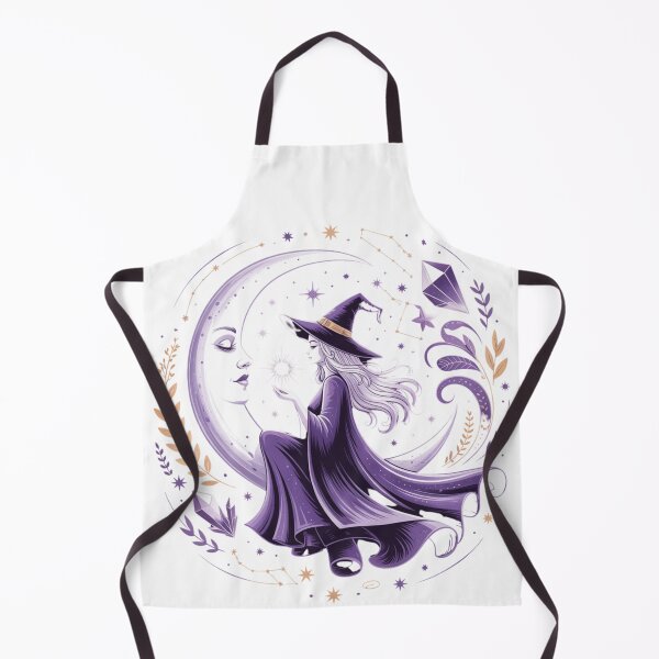 Item preview, Witch and Moon Goddess Art - Purple Gold Celestial Magic Art Nouveau Design designed and sold by Random Candy Studio.