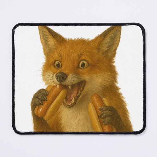 Item preview, Fox Eating Hot Dogs Happy designed and sold by thehaywirehoney.