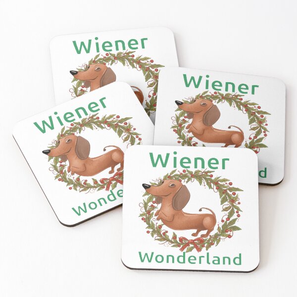 Item preview, Wiener Wonderland Dachshund Festive Wreath designed and sold by imaginewoefully.
