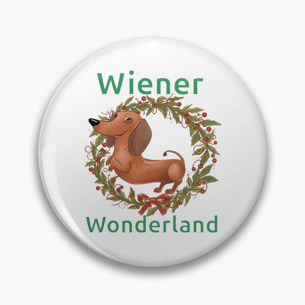 Item preview, Wiener Wonderland Dachshund Festive Wreath designed and sold by imaginewoefully.