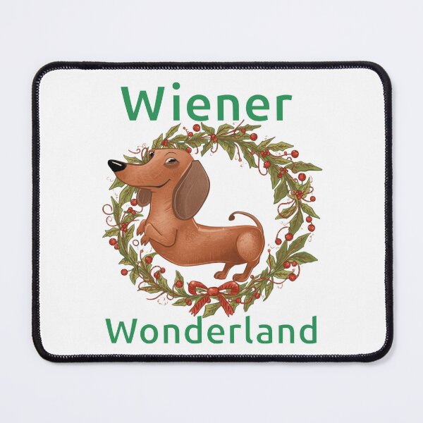 Item preview, Wiener Wonderland Dachshund Festive Wreath designed and sold by imaginewoefully.