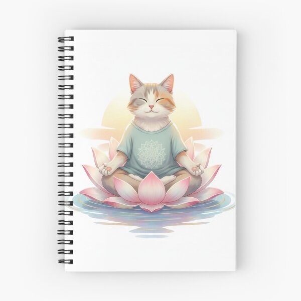 Item preview, Cat meditating on a lotus flower designed and sold by beMyMeow.