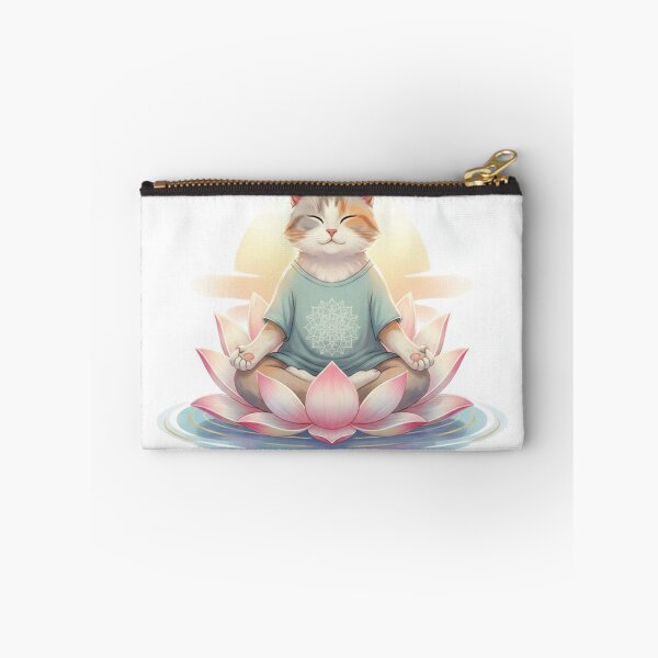 Item preview, Cat meditating on a lotus flower designed and sold by beMyMeow.