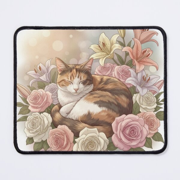 Item preview, Floral art cat designed and sold by beMyMeow.
