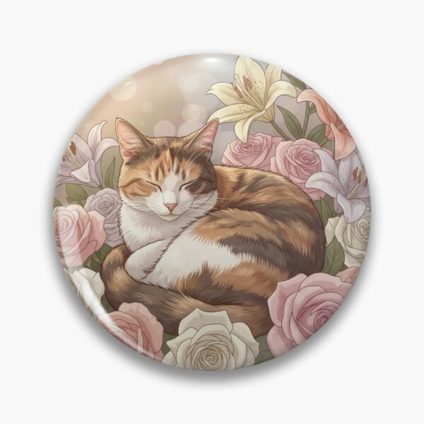 Item preview, Floral art cat designed and sold by beMyMeow.