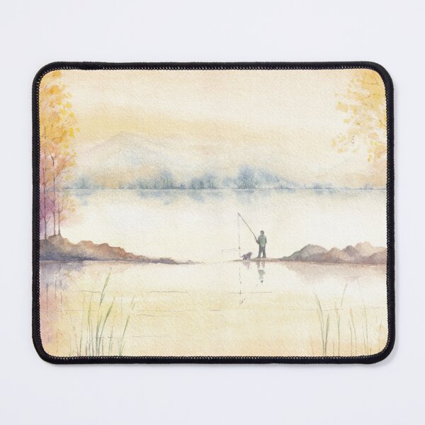 Item preview, Man fishing with a dog designed and sold by IrinaIkar.