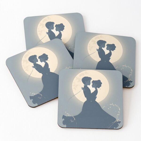 Item preview, Love in Moonlight – Glowing Silhouette Vector Composition designed and sold by Valeree Store.