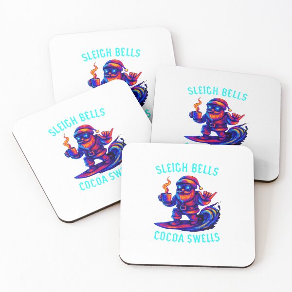 Item preview, Surf’s Up Santa Shreds Waves & Sips Cocoa Coffee Classic T-Shirt designed and sold by inkfluenceart.