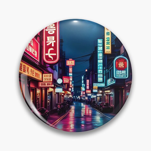 Item preview, ITAEWON RO KOREAN BUSTLING NEON STREETS designed and sold by DottedEarth.