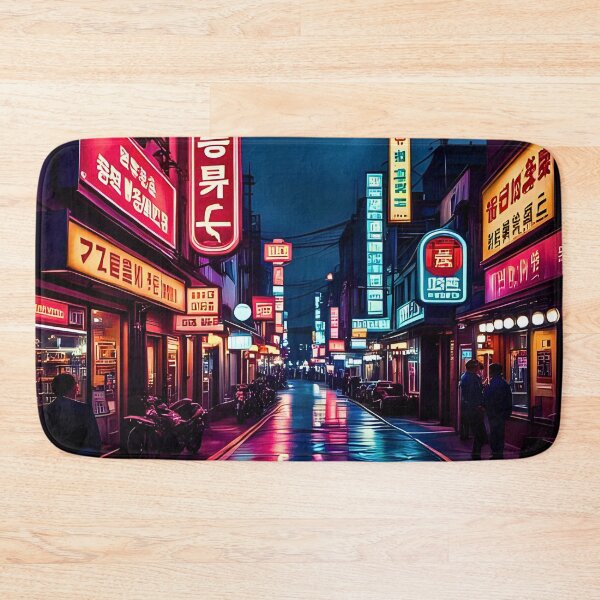 Item preview, ITAEWON RO KOREAN BUSTLING NEON STREETS designed and sold by DottedEarth.