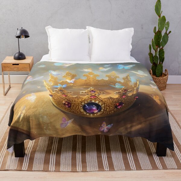 Item preview, Glowing Butterflies and Crown – Magical Fairytale Artwork designed and sold by Valeree Store.