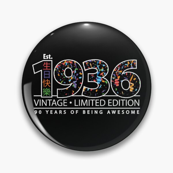 Item preview, Happy 90th Est. 1936 Vintage Limited Edition 90 Years of Being Awesome designed and sold by PCStudio57.