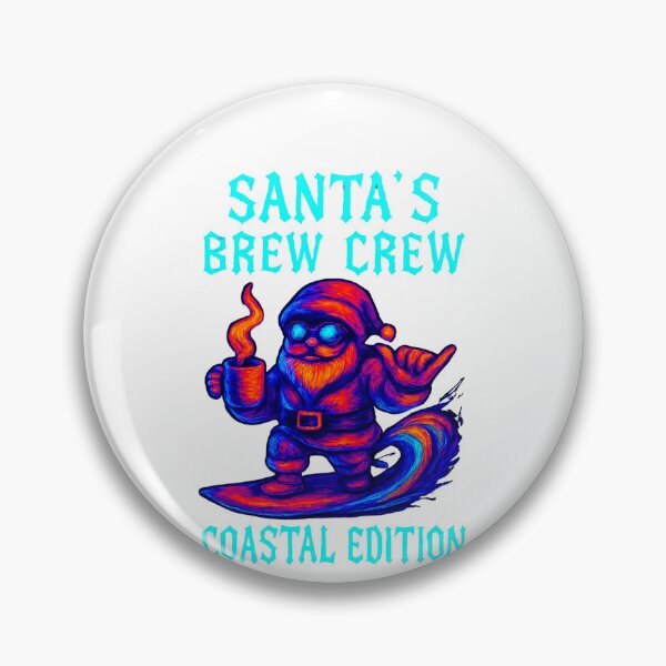 Item preview, Santa’s Brew Crew: Tropical Mayhem Edition - Surf’s Up Santa Shreds Waves & Sips Cocoa Coffee Classic T-Shirt designed and sold by inkfluenceart.