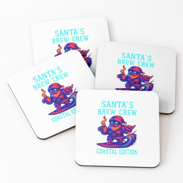 Item preview, Santa’s Brew Crew: Tropical Mayhem Edition - Surf’s Up Santa Shreds Waves & Sips Cocoa Coffee Classic T-Shirt designed and sold by inkfluenceart.