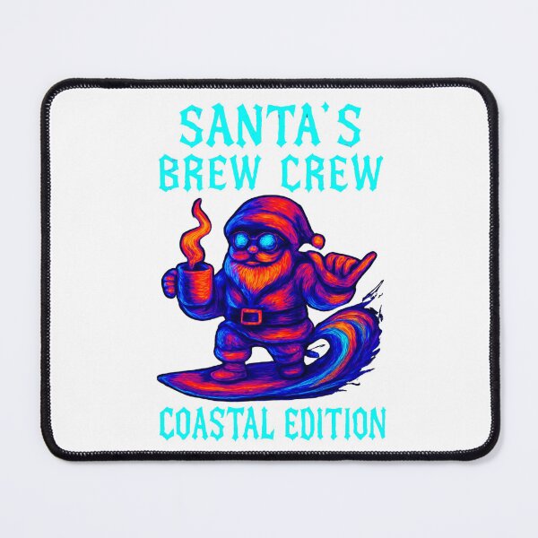 Item preview, Santa’s Brew Crew: Tropical Mayhem Edition - Surf’s Up Santa Shreds Waves & Sips Cocoa Coffee Classic T-Shirt designed and sold by inkfluenceart.