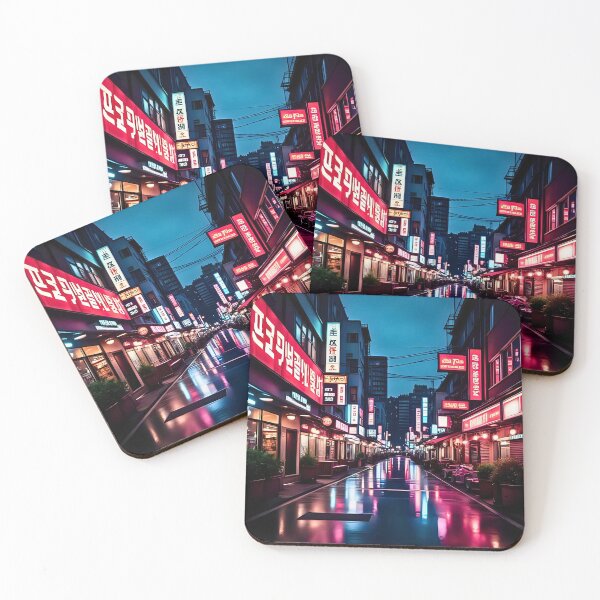 Item preview, ITAEWON RO NEON SIGNAGE BUSY ALLEY STREETS KOREA designed and sold by DottedEarth.