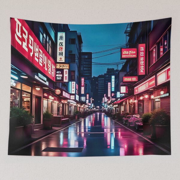 Item preview, ITAEWON RO NEON SIGNAGE BUSY ALLEY STREETS KOREA designed and sold by DottedEarth.