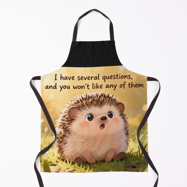 Item preview, Several Questions – Startled Hedgehog Humor designed and sold by Buttonquill.