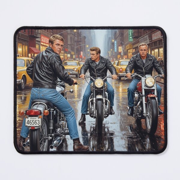 Item preview, The Holy Trinity of Cool - McQueen, Dean, Brando in the City Rain designed and sold by Art's Diner.