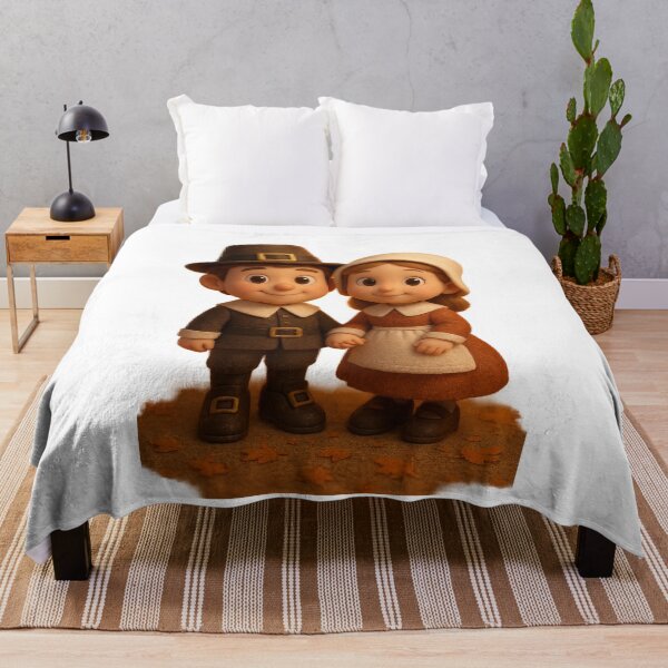 Item preview, Cute Pilgrim Couple | Kawaii Thanksgiving Fun Art designed and sold by Moons Studio.
