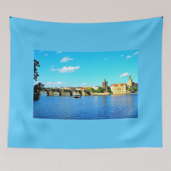 Item preview, View of the Vltava River, Charles Bridge and Old Town Bridge Tower in Prague, Czech Republic designed and sold by Kristina Drozd.