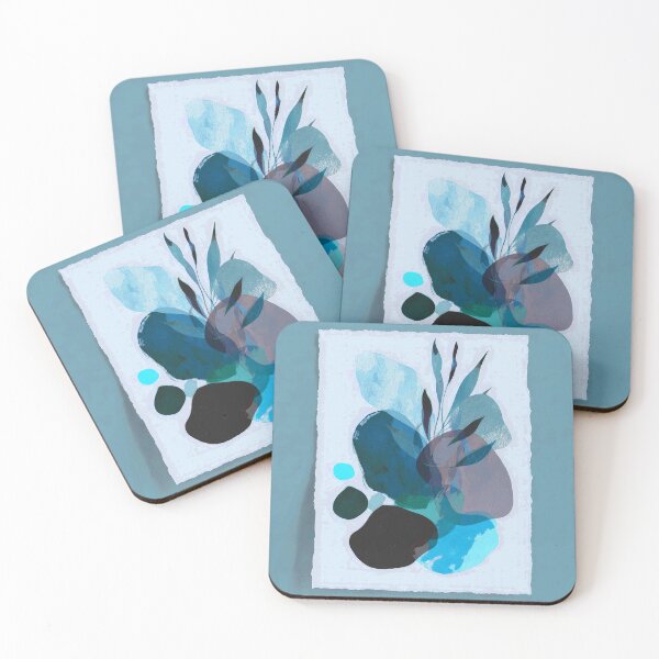 Item preview, Blue Boho-Style Cool Calming Colors Abstract Art designed and sold by DEC02.
