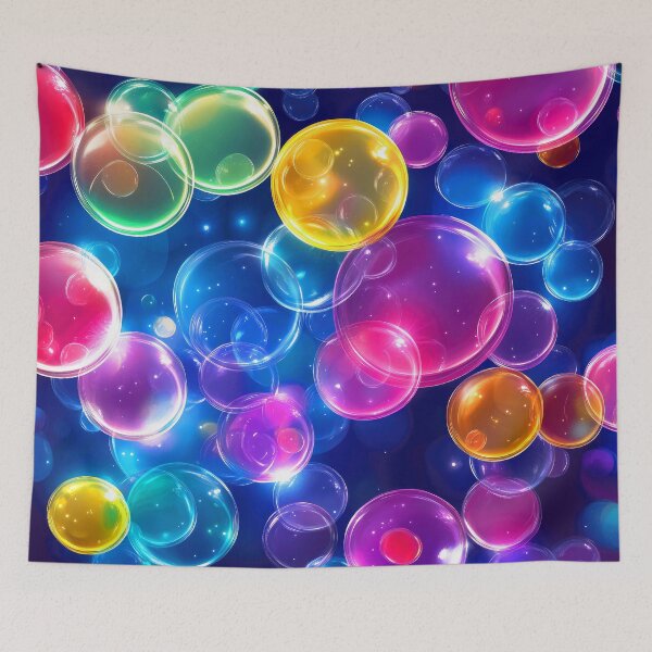 Item preview, Floating Fantasy Bubbles In Blue, Pink, And Yellow designed and sold by DEC02.