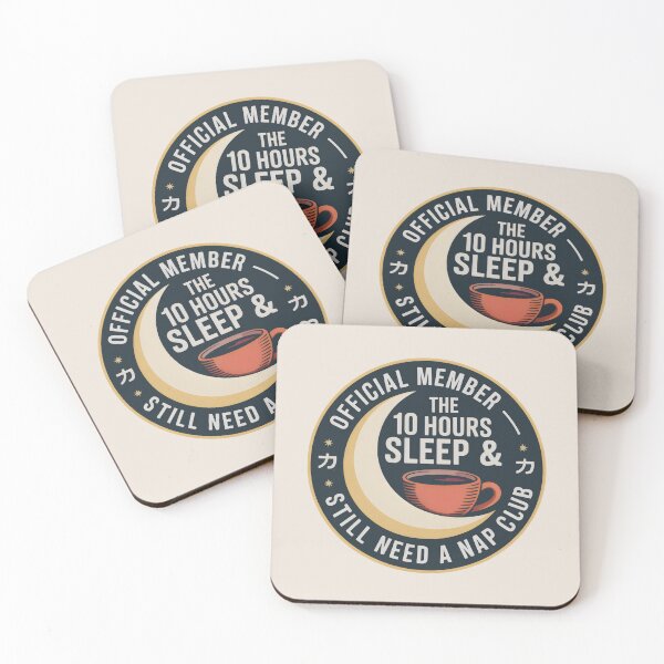 Item preview, Crescent Moon and Coffee Cup in Sleep Club Retro Seal designed and sold by SplashTastic.