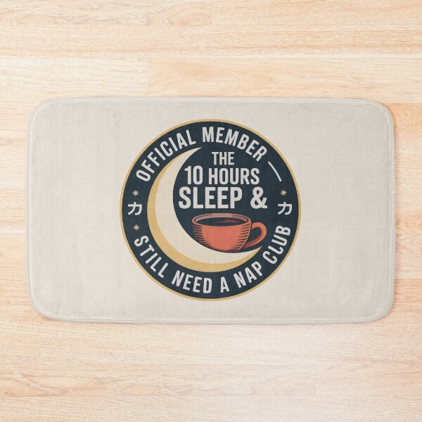 Item preview, Crescent Moon and Coffee Cup in Sleep Club Retro Seal designed and sold by SplashTastic.