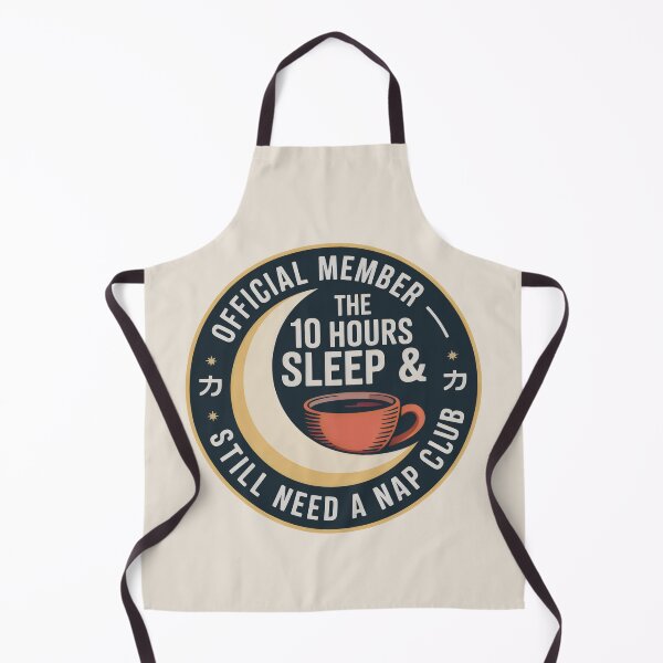 Item preview, Crescent Moon and Coffee Cup in Sleep Club Retro Seal designed and sold by SplashTastic.