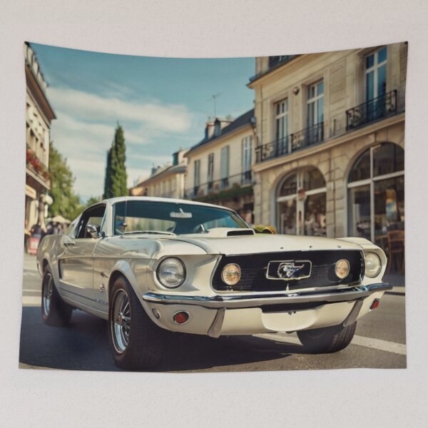 Item preview, White Lightning, 1965 Ford Mustang Racing Through the City designed and sold by BlareBlare.