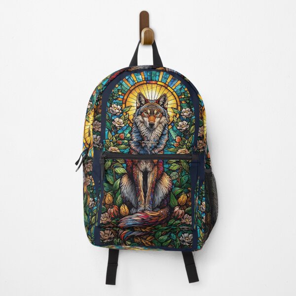 Item preview, Sacred Wolf in Stained Glass – Light of the Wild Spirit designed and sold by KiraChie.