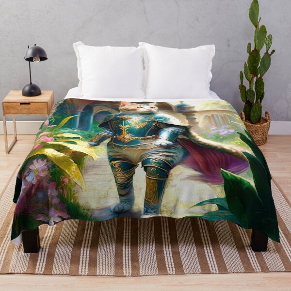 Item preview, Anthropomorphic Vintage Fairy Tale Knight Cat Walks In The Garden designed and sold by LanaGustavsson.