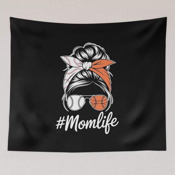 Item preview, Mom life Baseball Basketball Mom Messy Bun designed and sold by AmparoBoyle.