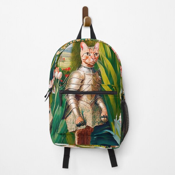 Item preview, Anthropomorphic Vintage Fairy Tale Knight Cat Walks In The Garden designed and sold by LanaGustavsson.
