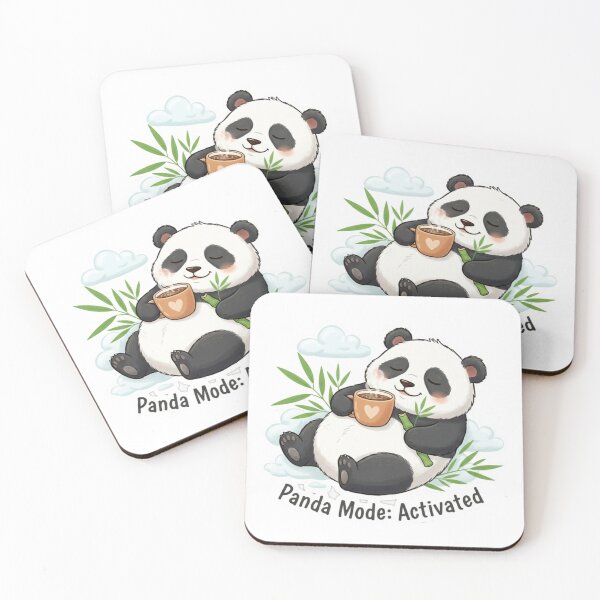 Item preview, Cute Lazy Panda Coffee Cartoon designed and sold by Ahilwani.