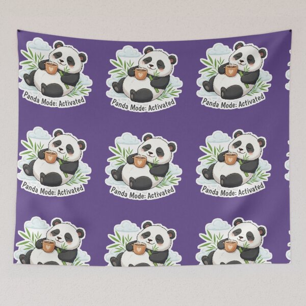 Item preview, Cute Lazy Panda Coffee Cartoon designed and sold by Ahilwani.