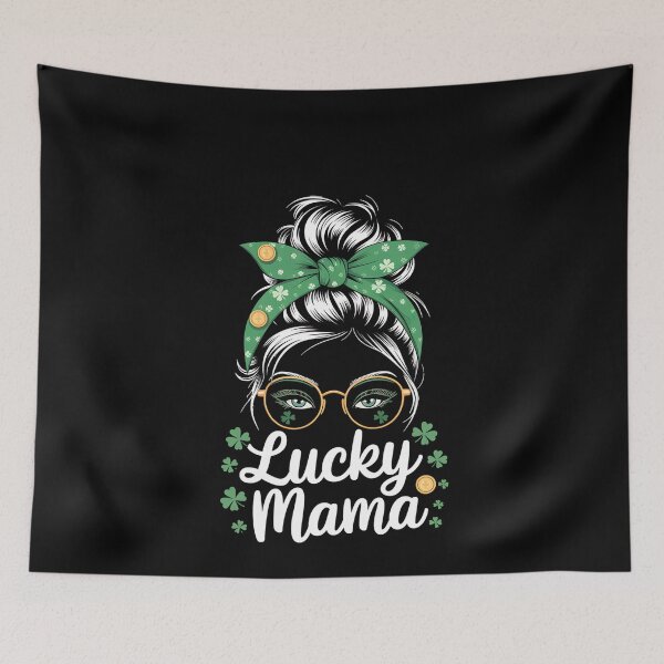 Item preview, Lucky Mama St Patricks & Mothers Day Mom Messy Bun designed and sold by MinaReinger.