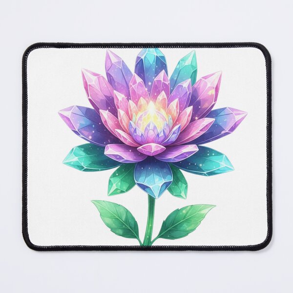 Item preview, Celestial Crystal Lotus - Spiritual Zen & Magical Gemstone Flower designed and sold by MonaRose_Art.