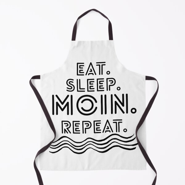 Item preview, Eat Sleep Moin Repeat – Funny North German Design | Maritime saying motif for coastal fans designed and sold by Fies-und-Fein.