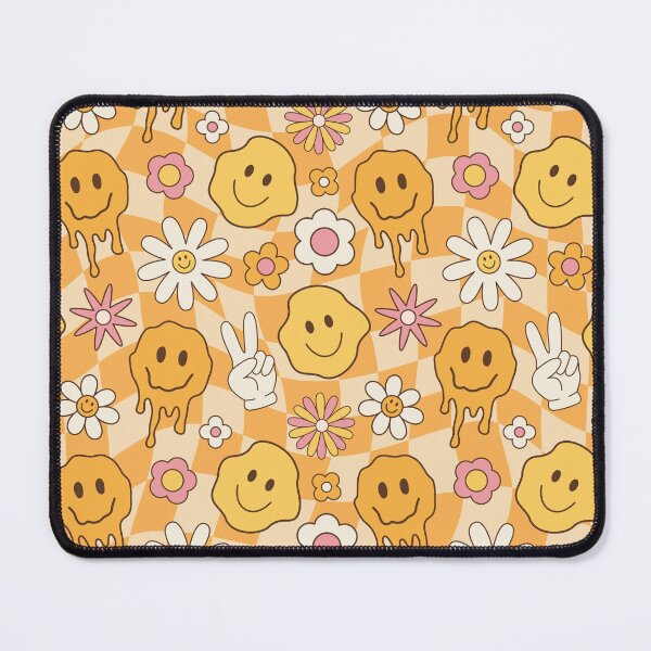 Item preview, Melted smiley faces and flowers, groovy seamless pattern. designed and sold by adamtepl.