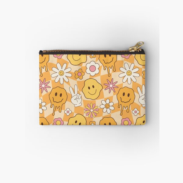 Item preview, Melted smiley faces and flowers, groovy seamless pattern. designed and sold by adamtepl.